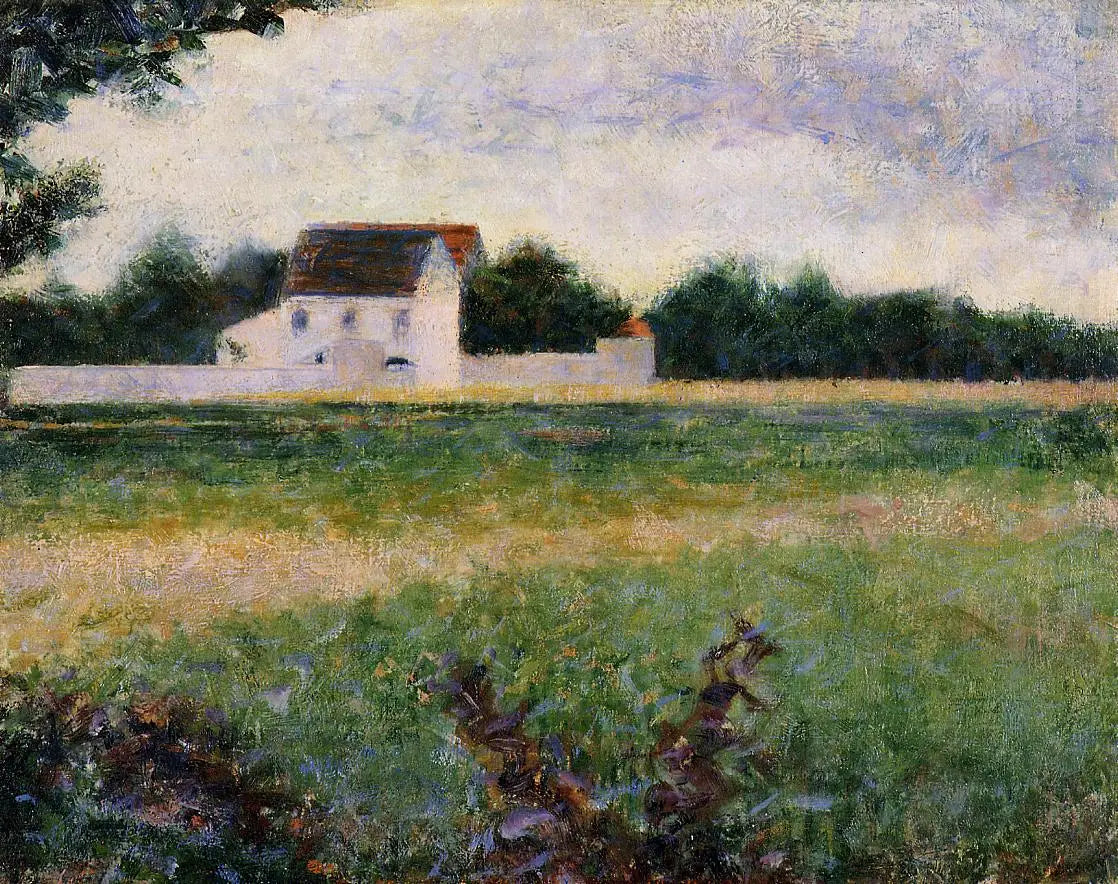 Reproduction du tableau « Paysage de l'Île-de-France - Georges Seurat » par Alpha Reproduction en peinture à l’huile