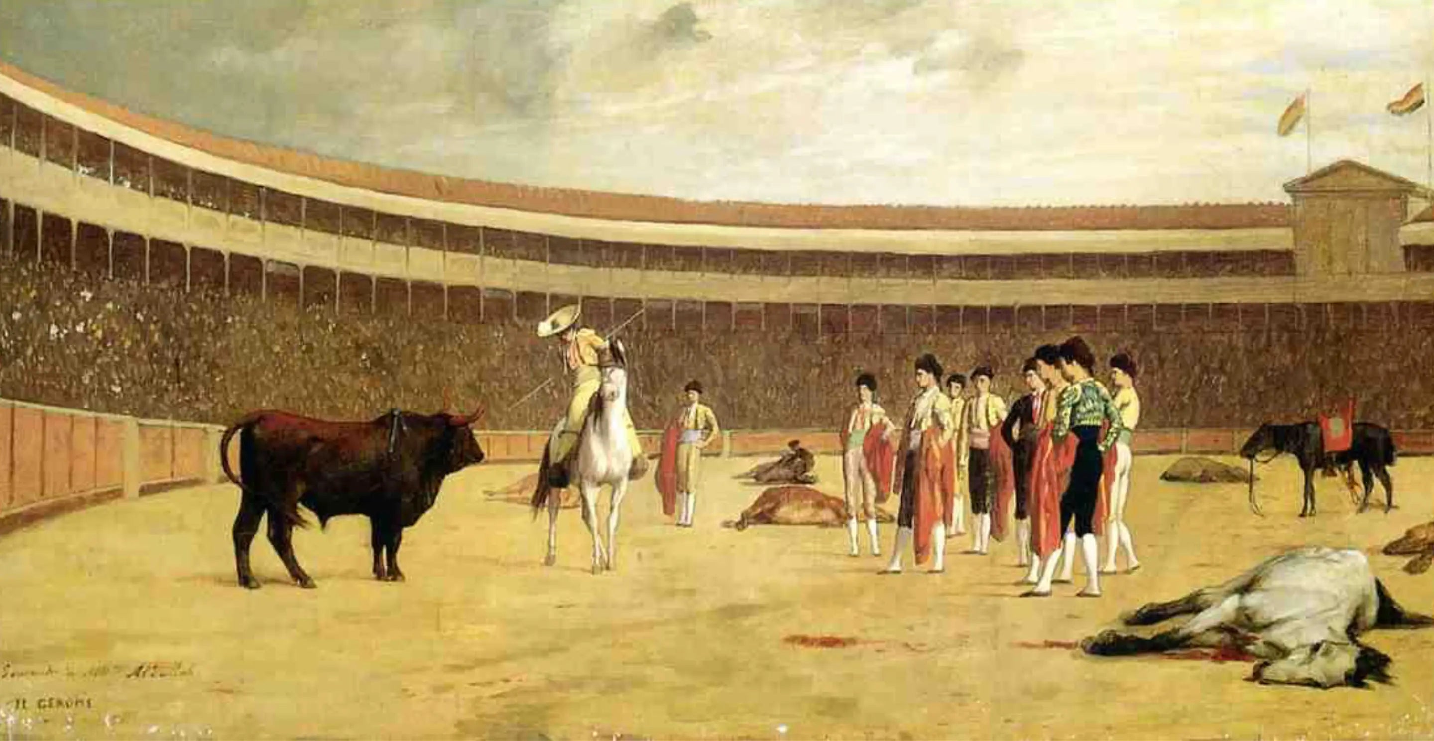 Reproduction du tableau « Taureau et picador - Jean-Léon Gérôme » par Alpha Reproduction en peinture à l’huile