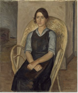 Fille dans une chaise panier - Jean Marchand