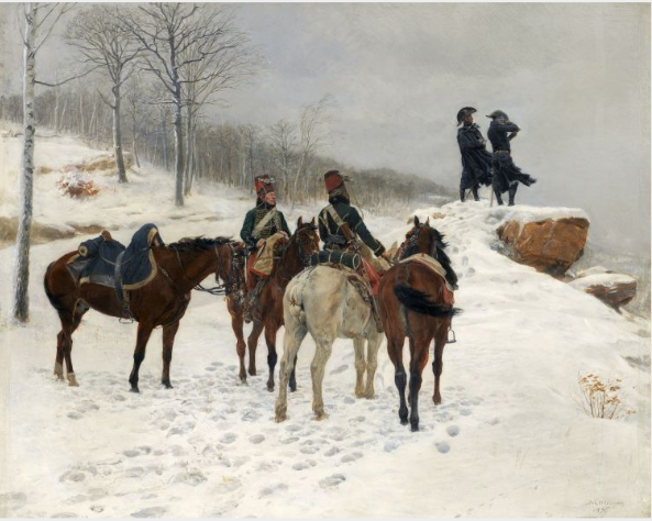 Groupe de cavalerie dans la neige : Moreau et Dessoles devant Hohenlinden - Ernest Meissonier