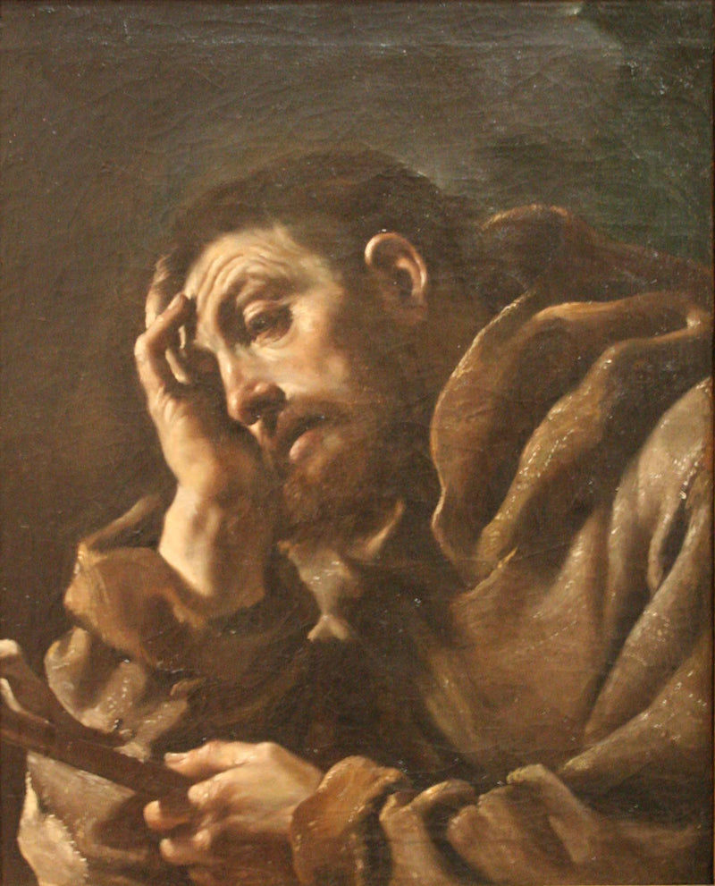 Assis Saint François d'Assise meditasyonunda - Guercino