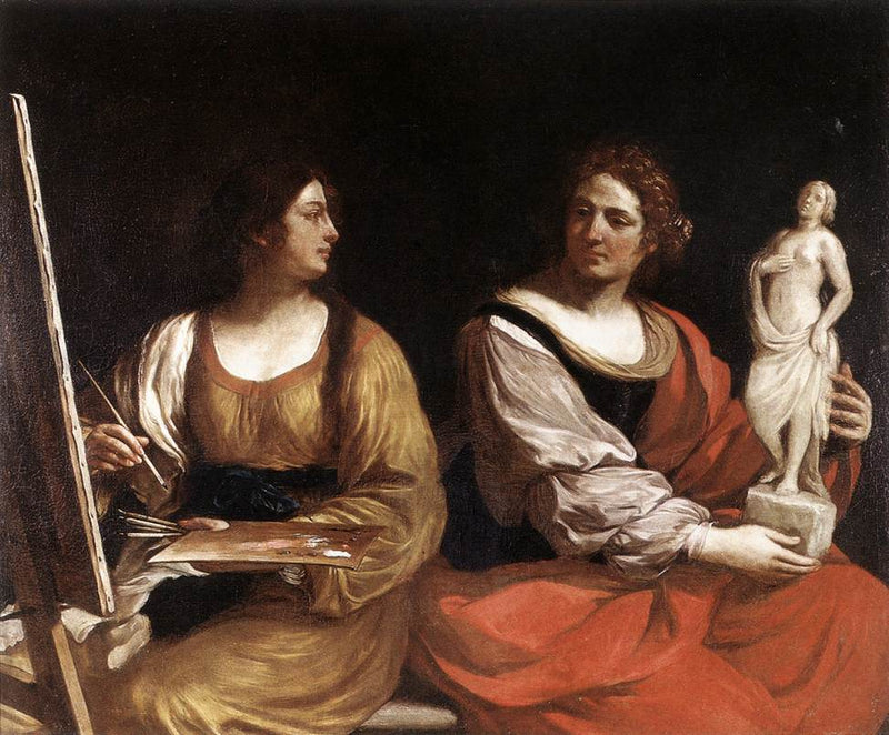 Tablo ve Heykel Alegorisi - Guercino