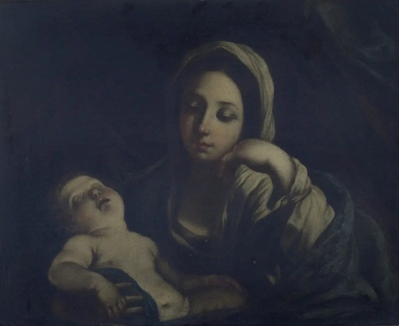 Uyuyan Çocuk İsa ve Meryem Ana - Guido Reni