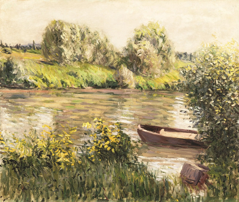 Kıyıya yakın kayık, sonbahar etkisi - Gustave Caillebotte