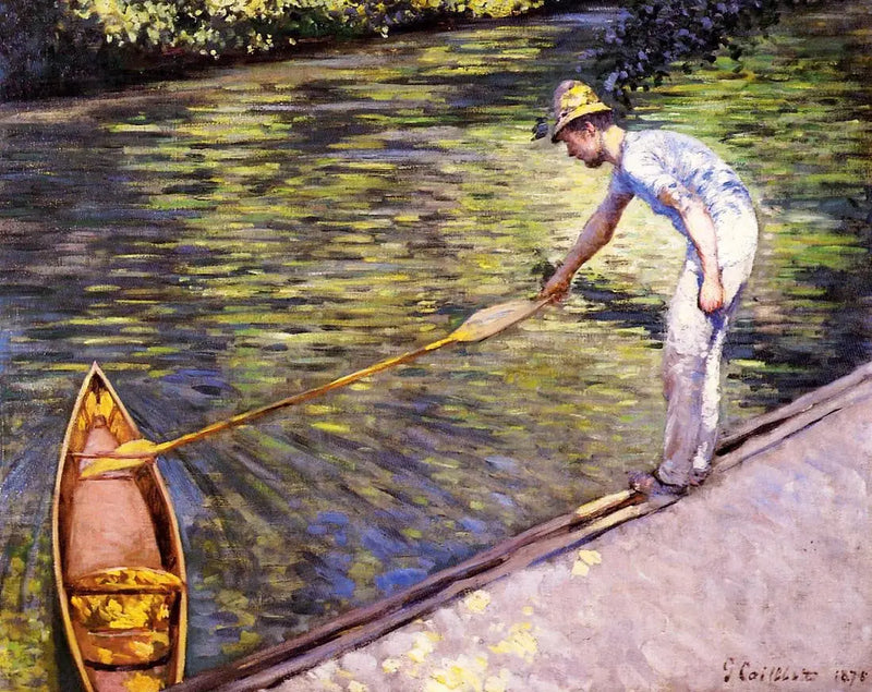 Périssoire'da kürek çeken canotier - Gustave Caillebotte