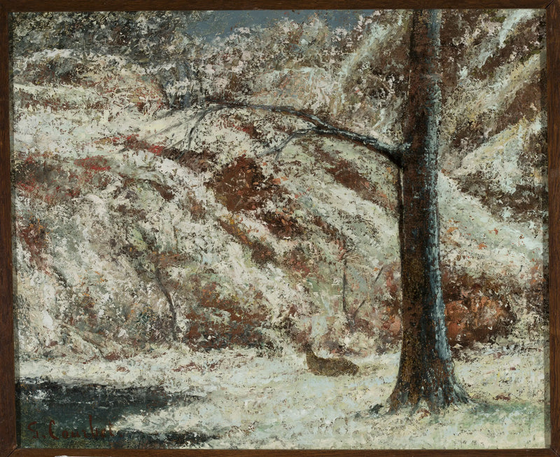 Karla Kışta Geyik Ormanda - Gustave Courbet