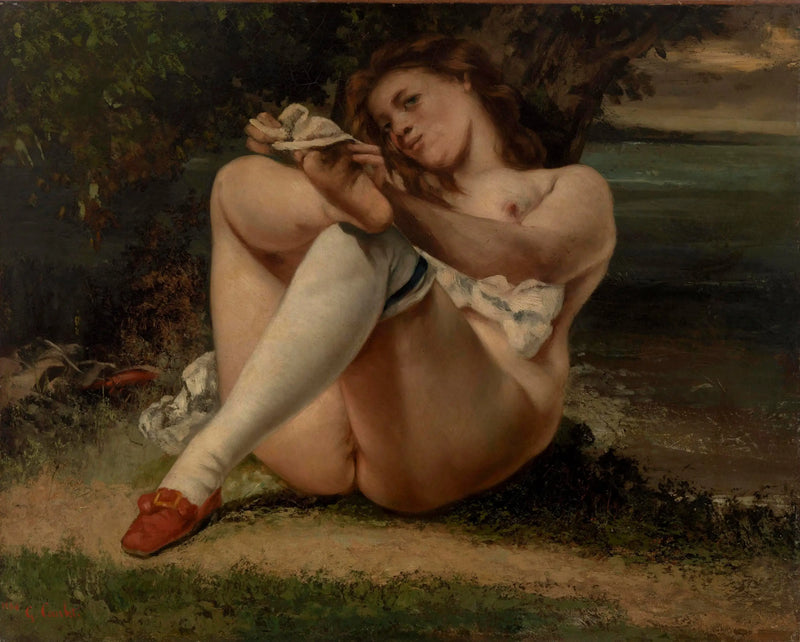 Beyaz Çoraplı Kadın - Gustave Courbet