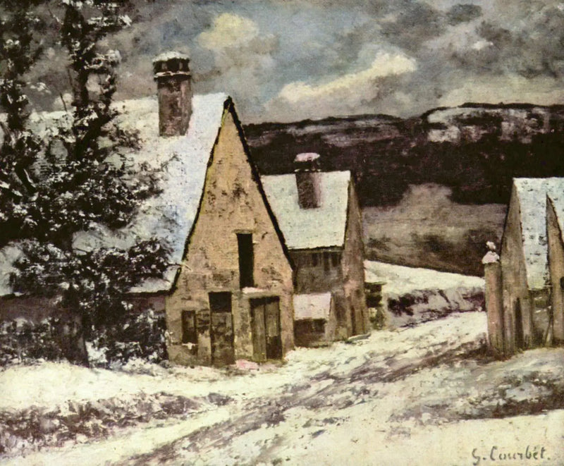 Kışta Köy Sokağı - Gustave Courbet