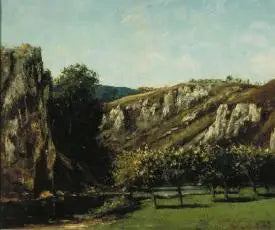 Ornans - Gustave Courbet ile Meyve Ağaçlarıyla Dağ Manzarası