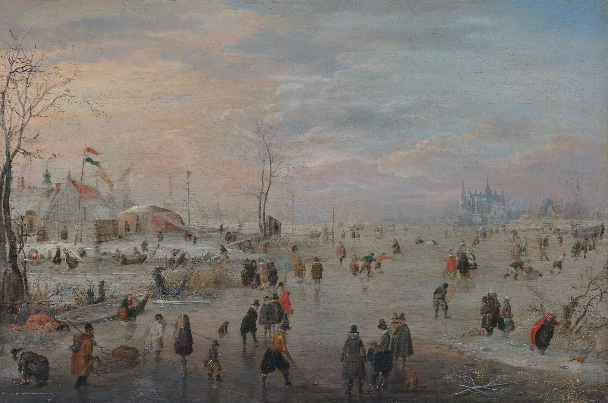 J'apprécie la glace - Hendrick Avercamp image 1 reproduction artisanale de tableau