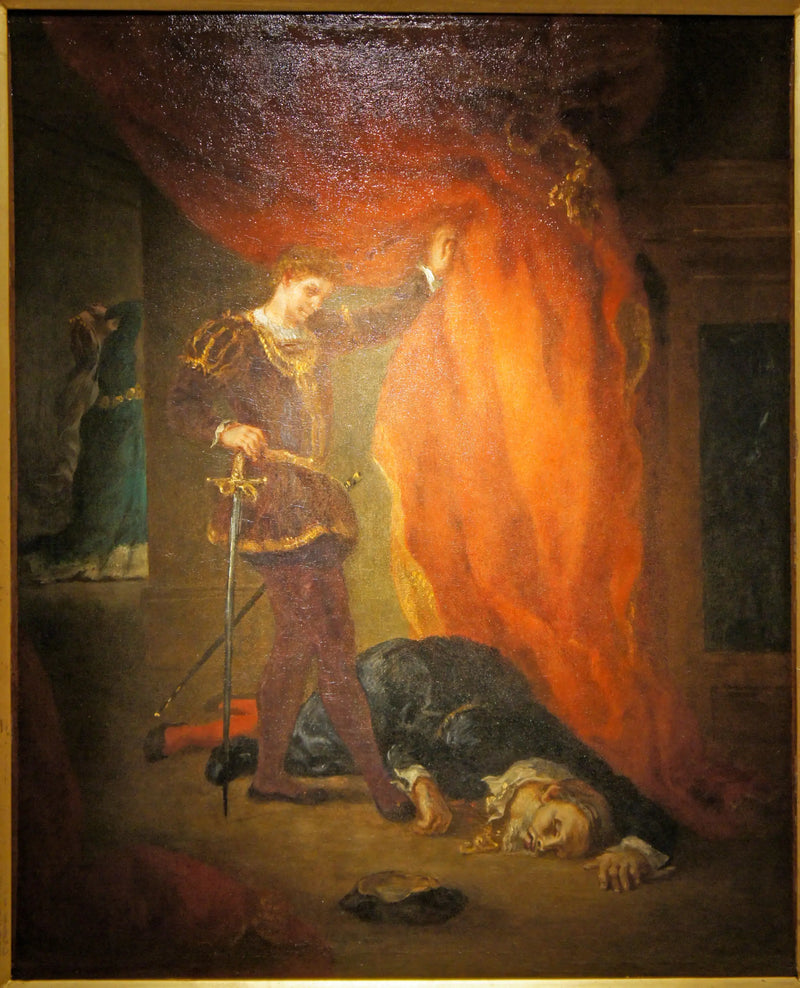 Hamlet, Polonius'un Cesedi Önünde - Eugène Delacroix