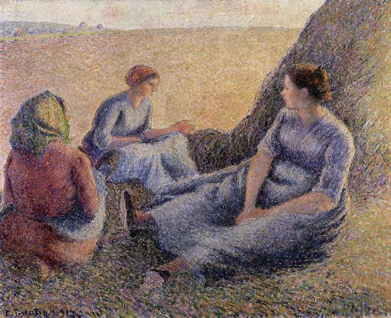 Dinlenme Halindeki Biçerler - Camille Pissarro