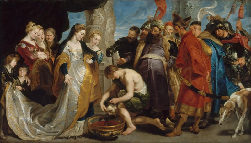 Kraliçe Thomyris, Cyrus'un başını kan dolu bir vazoya daldırıyor - Peter Paul Rubens