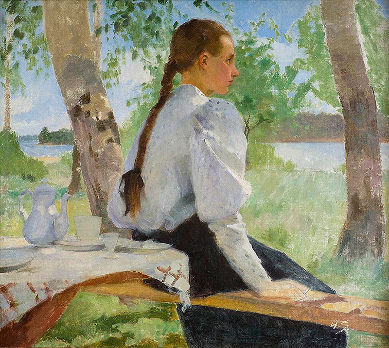 Young Girl Under the Birch Trees (1891) - Helene Schjerfbeck