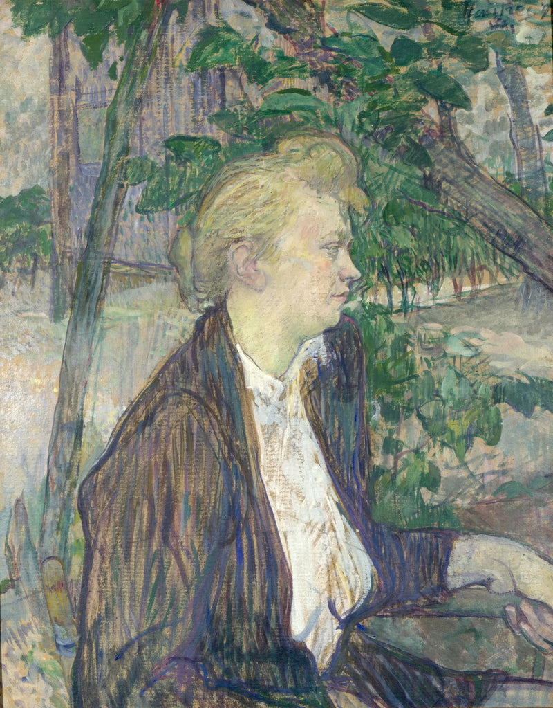 Bahçede oturan kadın - Henri de Toulouse-Lautrec