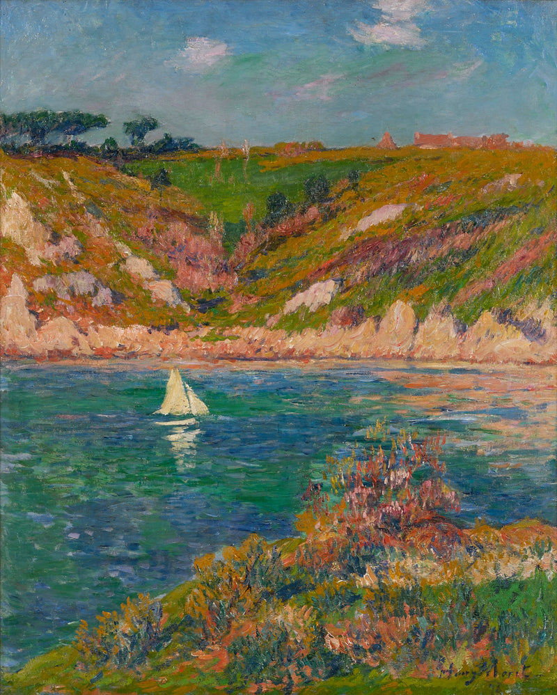 Beyaz yelkenli Doëlan Manzarası - Henry Moret