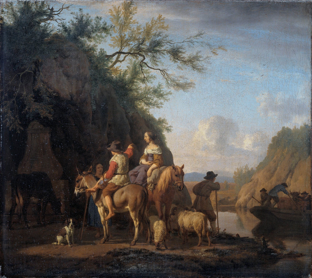 Le Bac du bétail - Adriaen van de Velde