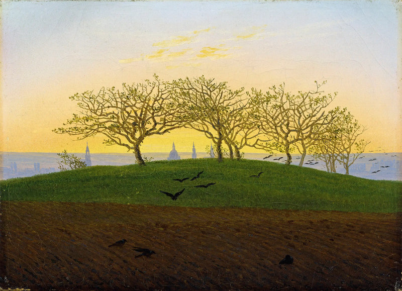 Dresden yakınlarında işlenmiş tarla ile tepe - Caspar David Friedrich