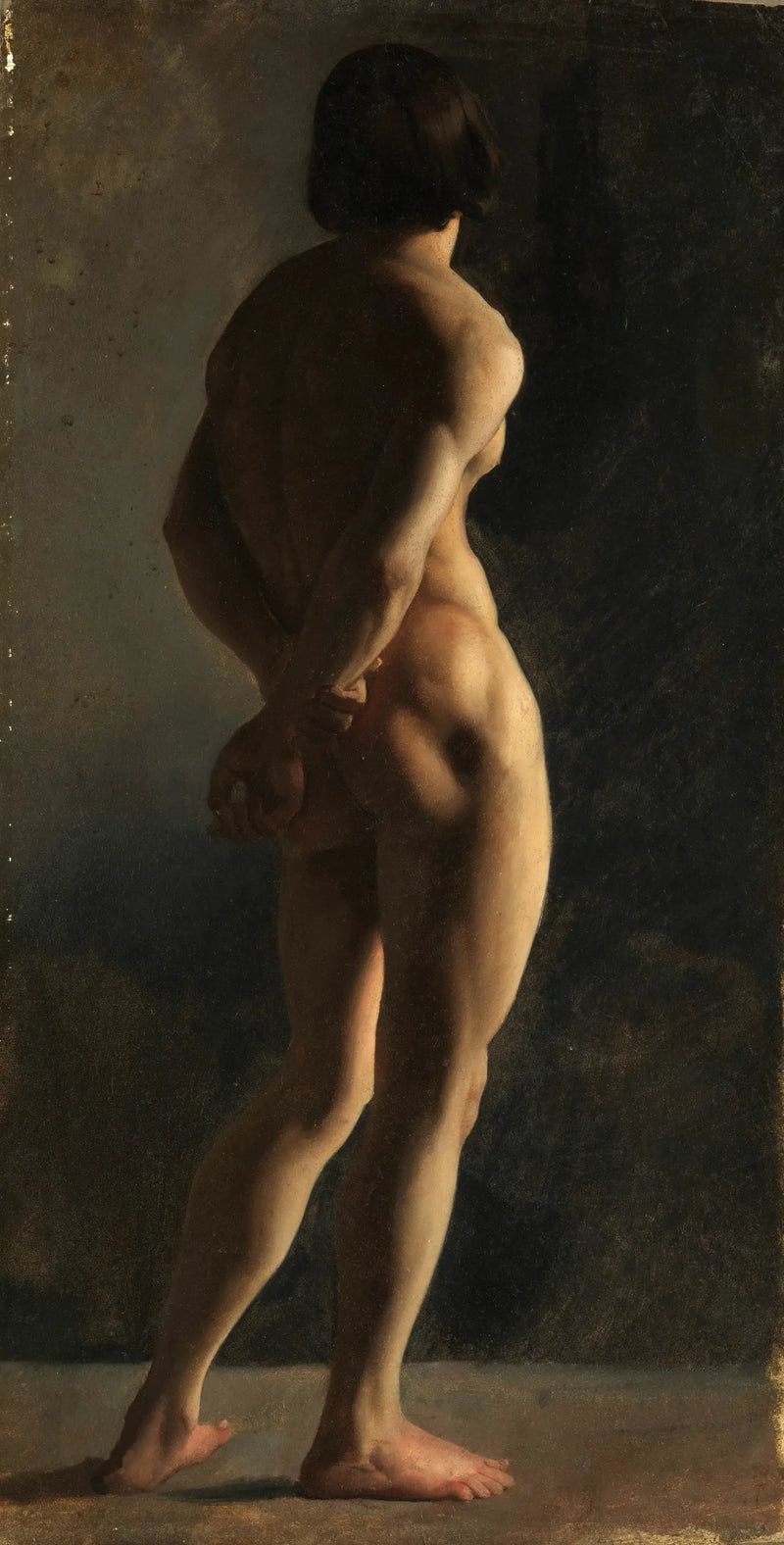 Çıplak erkek, arkadan görünüm - Hippolyte Flandrin