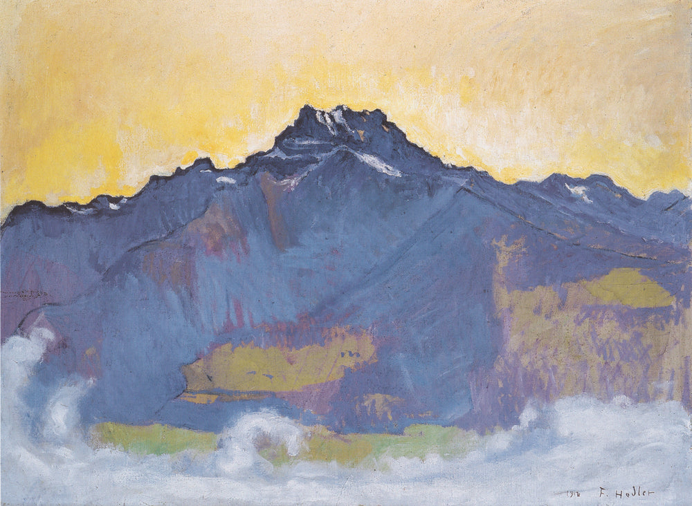 Les Dents du Midi vues de Chesières - Ferdinand Hodler - Alpha Reproduction