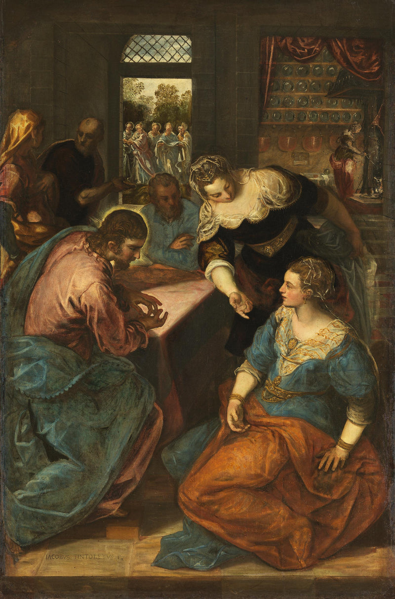 Martha ve Meryem'in evinde İsa - Jacopo Tintoretto