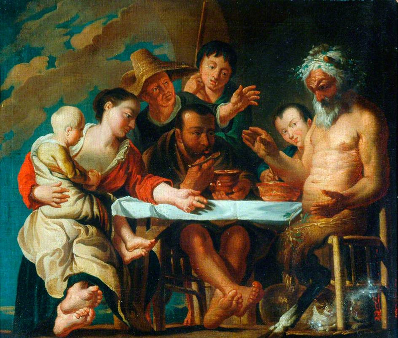 Un satyre et des paysans - Jacob Jordaens