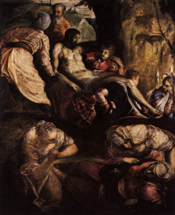 Taç giydirilmiş İsa'nın mezara konulması - Jacopo Tintoretto