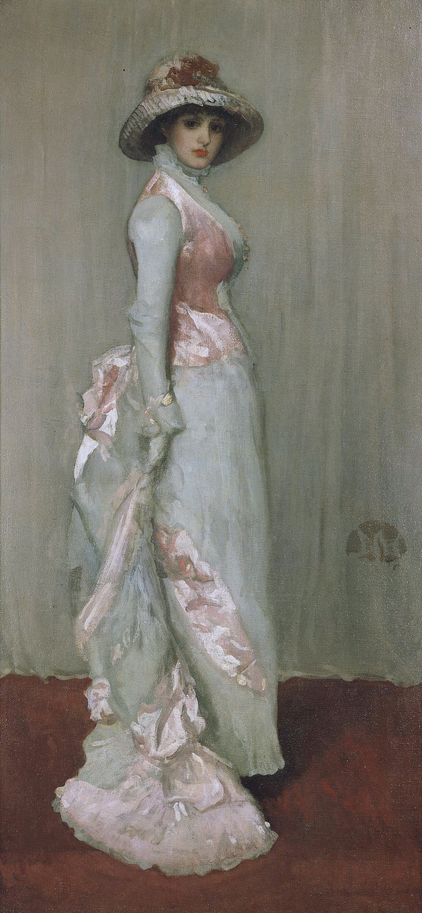 Reproduction du tableau « Harmonie en Rose et Gris : Lady Meux - James Abbott McNeill Whistler » par Alpha Reproduction en peinture à l’huile
