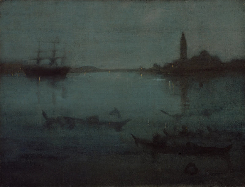 Mavi ve Gümüşte Gece: Lagün, Venedik - James Abbott McNeill Whistler