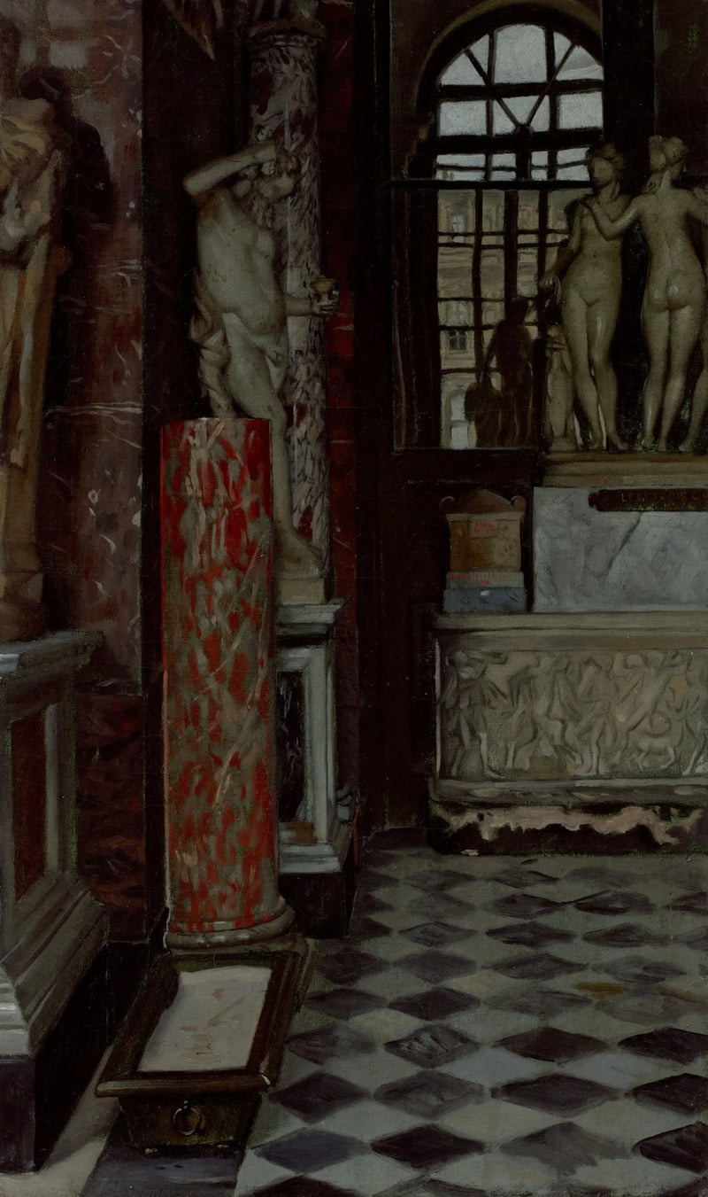 Louvre'daki Yunan, Roma ve Etrüsk antikacılık salonunun (salon no 9) görünümü - James Tissot