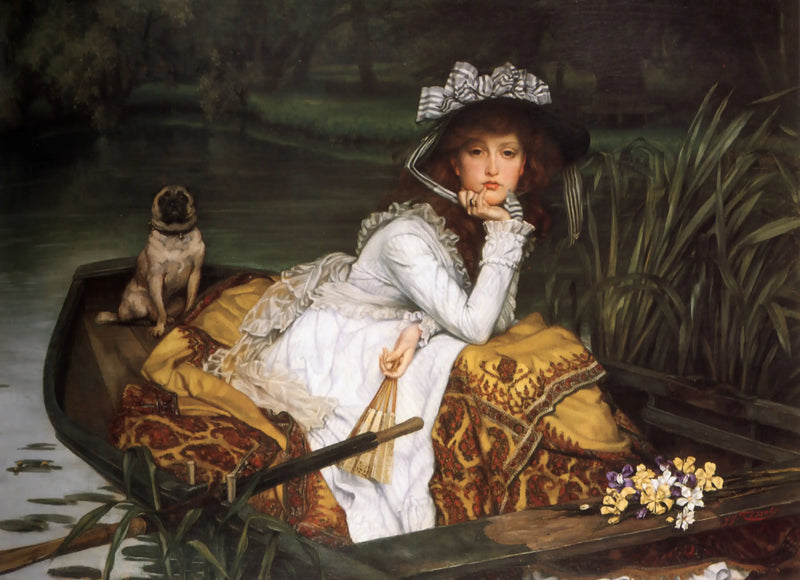 Genç kadın bir teknede - James Tissot