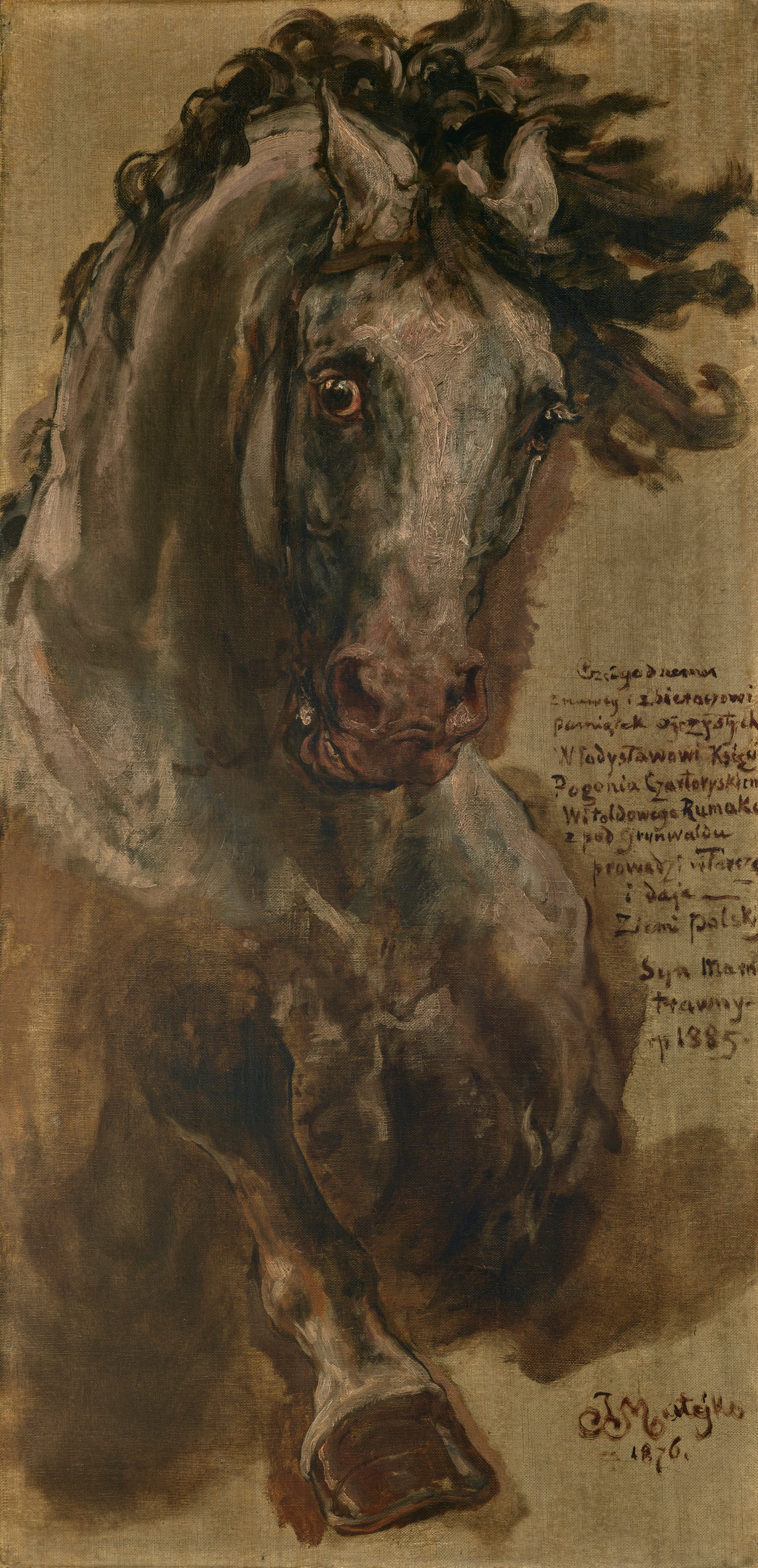 Étude pour le cheval du grand-duc de Lituanie Vytautas pour le tableau « La bataille de Grunwald » - Jan Matejko