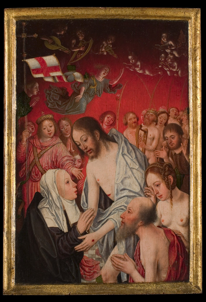 Volet d'un diptyque représentant l'apparition du Christ devant Marie - Jan Mostaert