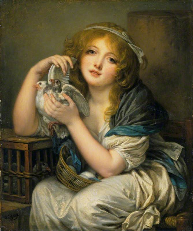 Güvercinli Kız - Jean-Baptiste Greuze