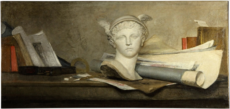 Sanatların özellikleriyle Mercury büstü - Jean Simeón Chardin