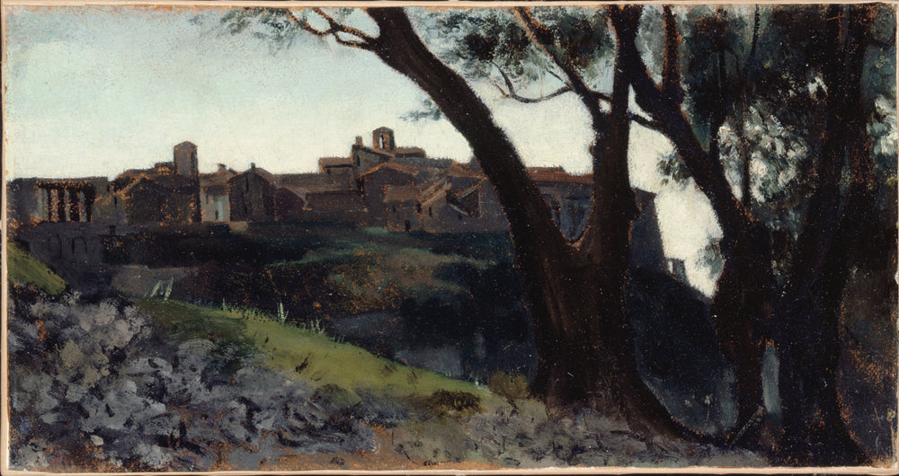 Paysage d'Italie. Village au crépuscule - Jean-Jacques Henner
