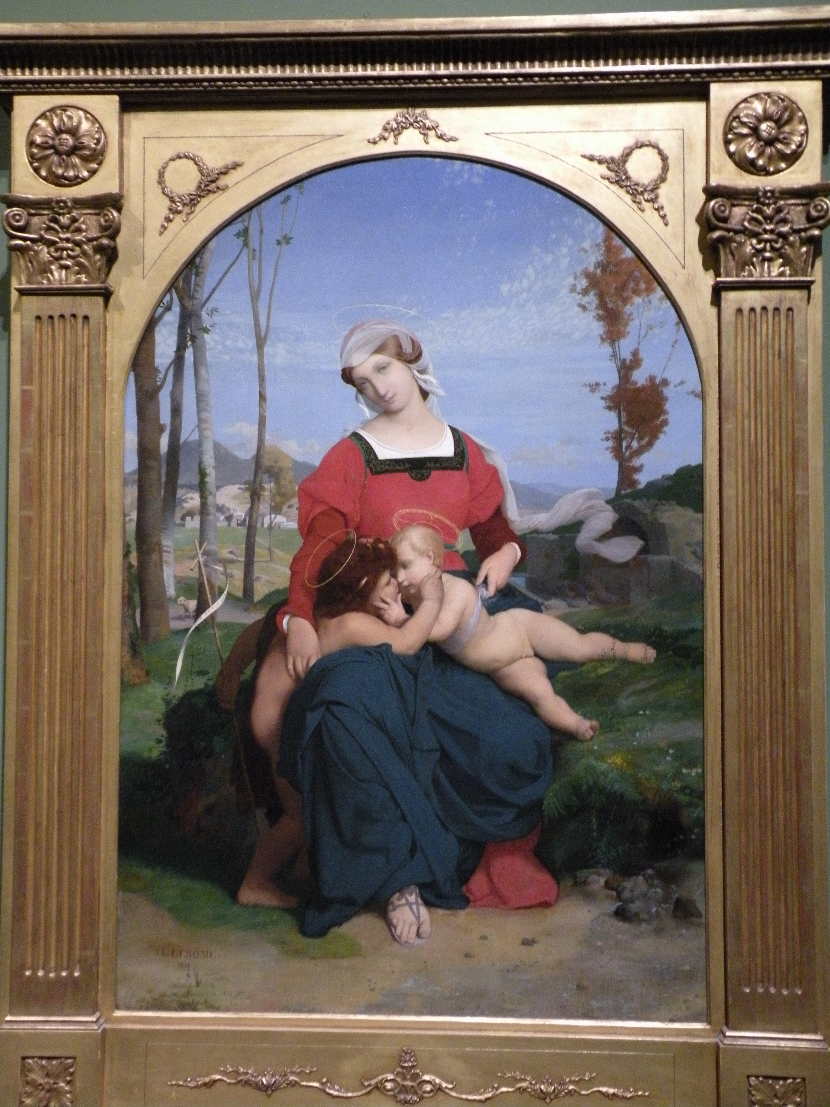 Reproduction du tableau « La Vierge, l'Enfant Jésus et saint Jean - Jean-Léon Gérôme » par Alpha Reproduction en peinture à l’huile