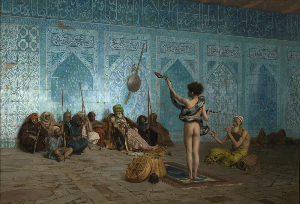 Reproduction du tableau « Le Charmeur de serpents - Jean-Léon Gérôme » par Alpha Reproduction en peinture à l’huile