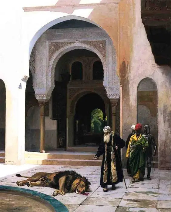 Lanetlenmiş Aslan - Jean-Léon Gérôme