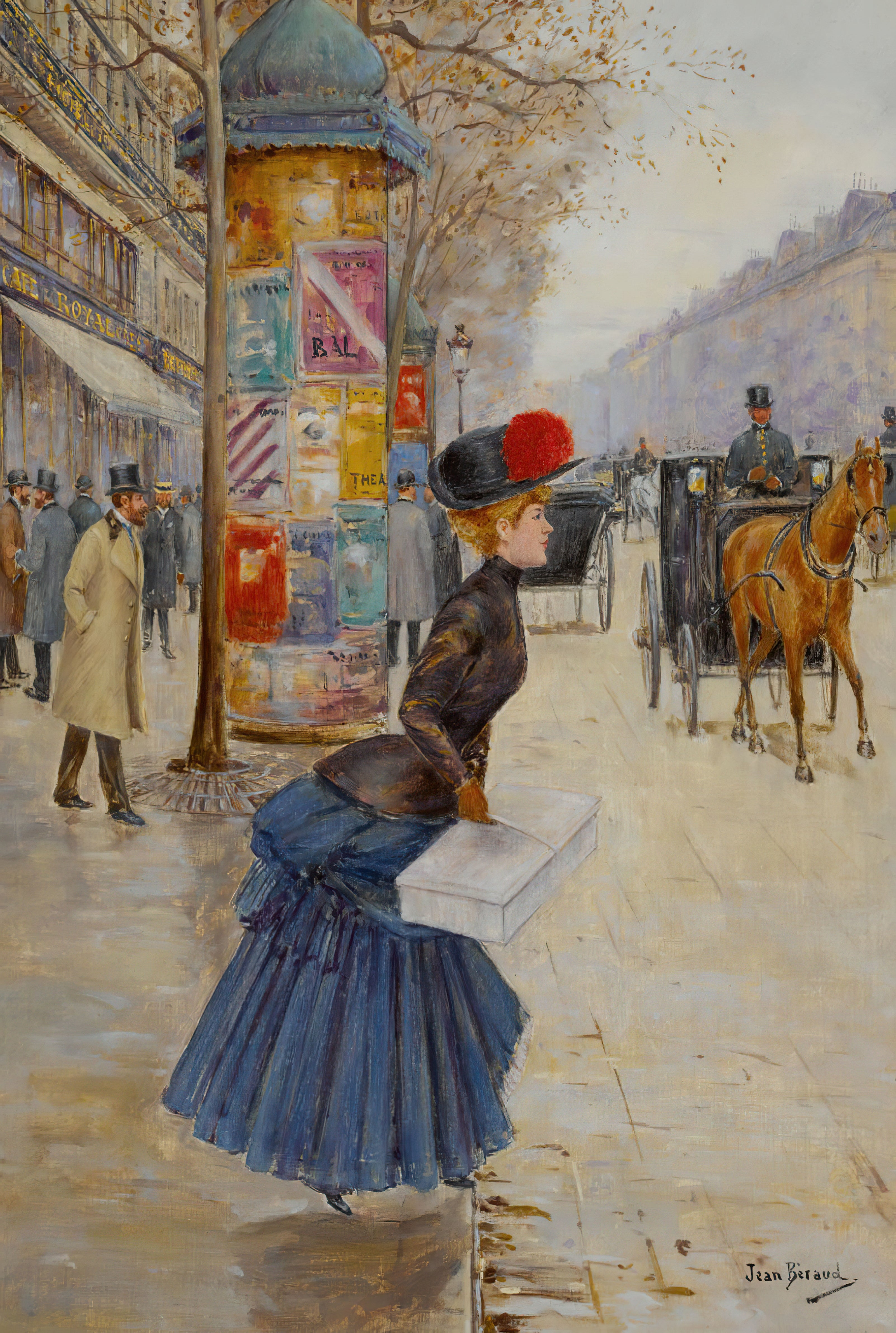 Jeune femme traversant le boulevard - Jean Béraud