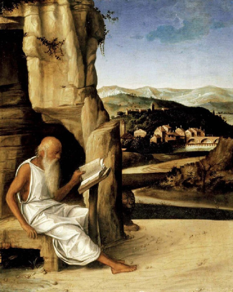 Saint Jérôme Manzara İçinde Okuyor - Giovanni Bellini