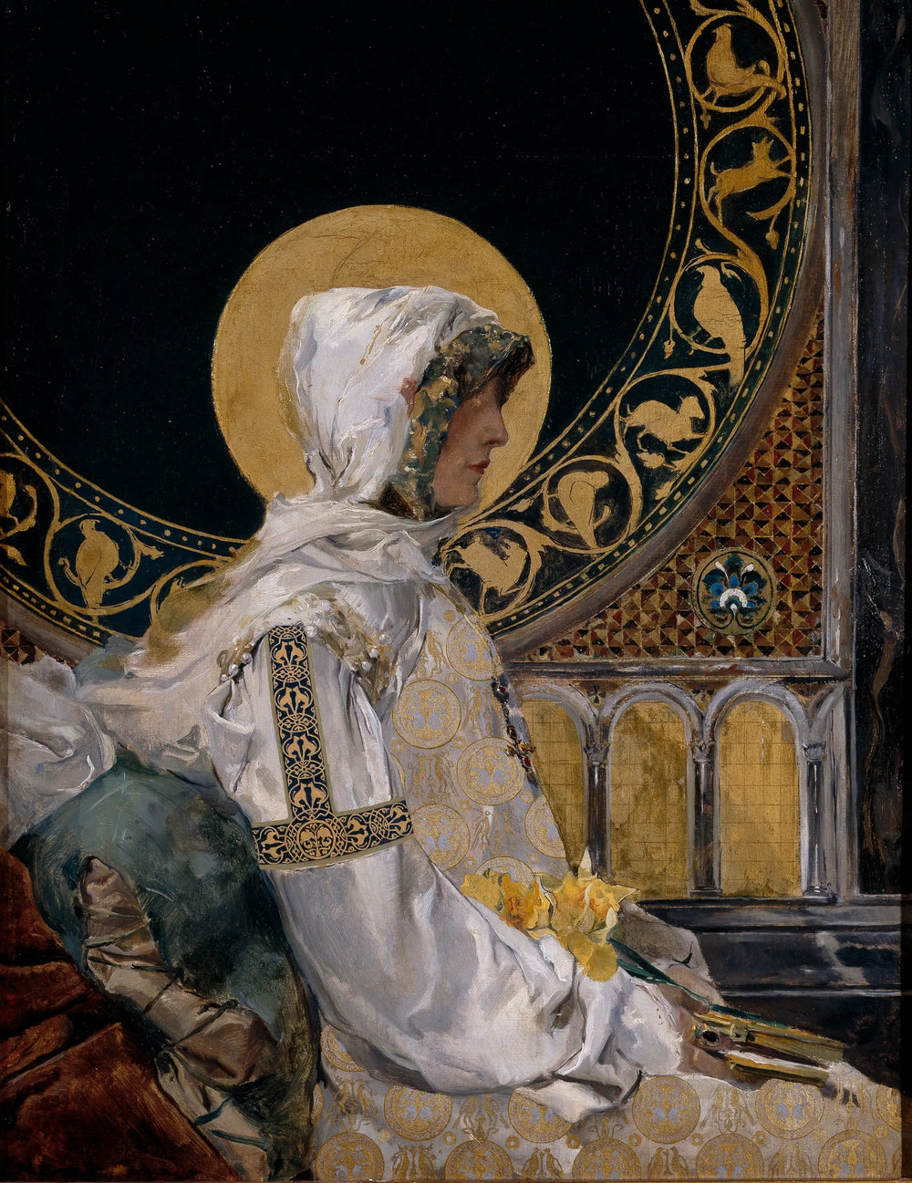 Reproduction du tableau « Père Noël en prière - Joaquín Sorolla » par Alpha Reproduction en peinture à l’huile