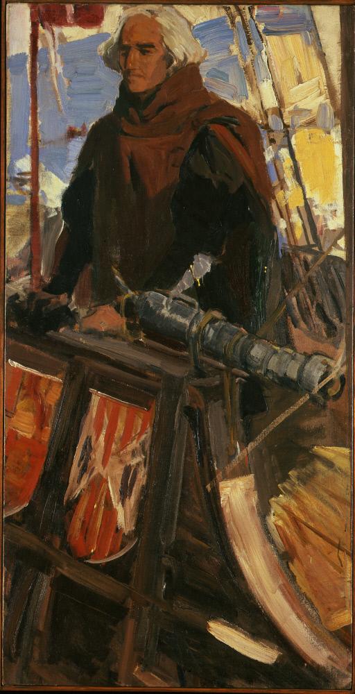 Reproduction du tableau « Colomb quittant Palos (Au Gunwhale, avec Falconet) - Joaquín Sorolla » par Alpha Reproduction en peinture à l’huile