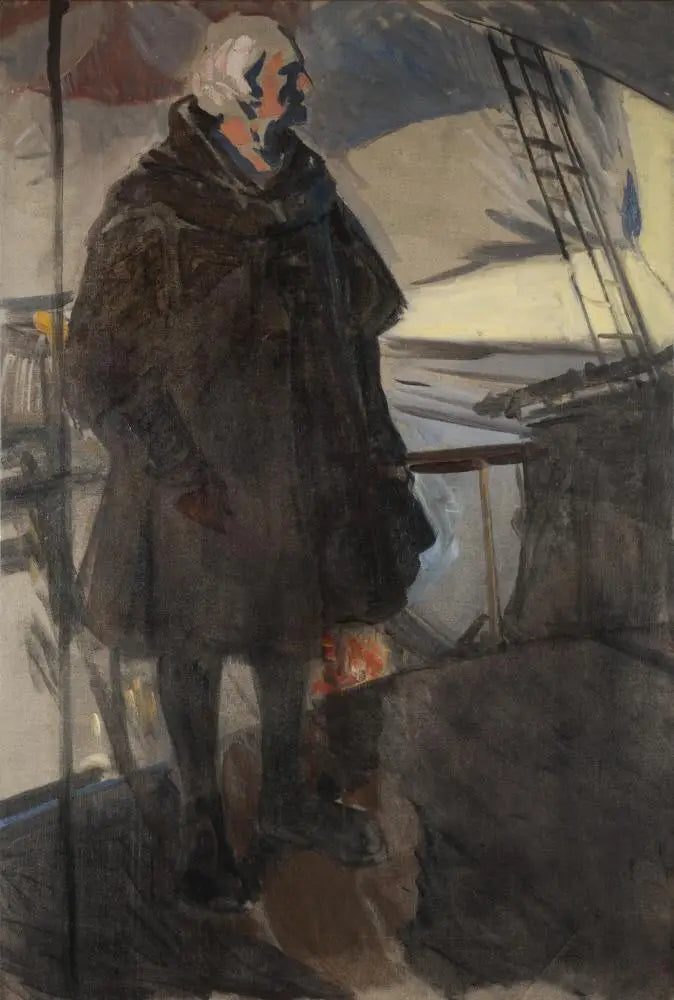 Palos'tan Ayrılan Kolomb (sağ profil, kıç tarafına dönük) - Joaquín Sorolla