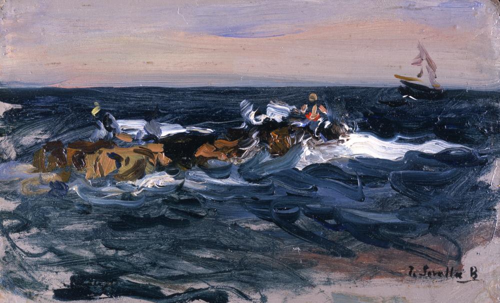 Reproduction du tableau « La plage, Valence (Bœufs tirant un bateau) - Joaquín Sorolla » par Alpha Reproduction en peinture à l’huile