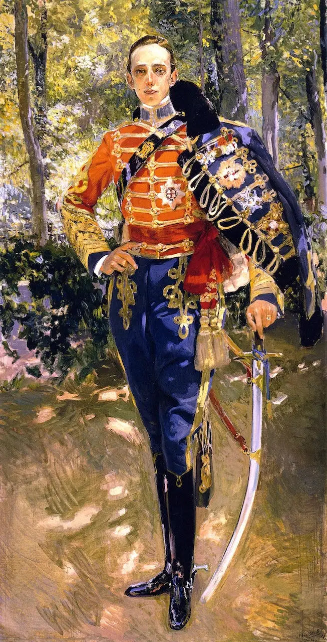 Alphonse XIII'ün hussar üniformasıyla portresi - Joaquín Sorolla