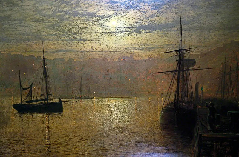 Scarborough Limanında Işıklar - John Atkinson Grimshaw