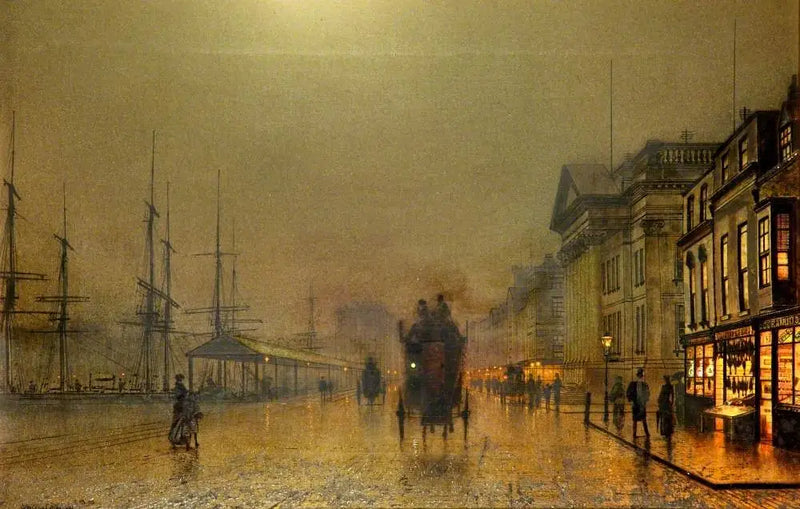 Liverpool Limanları Gece - John Atkinson Grimshaw