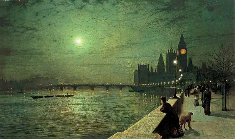 Tamise üzerine Düşünceler, Westminster, Londra - John Atkinson Grimshaw