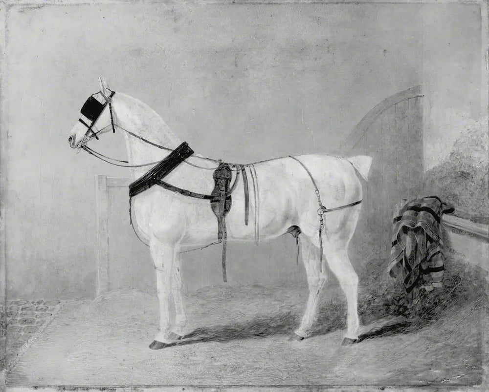 Cheval de calèche dans une écurie - John Frederick Herring Sr. - Alpha Reproduction